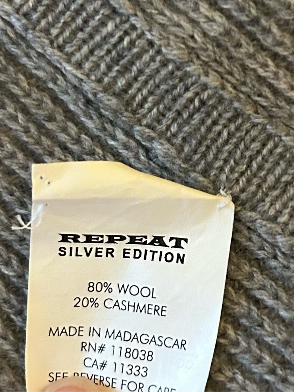 REPEAT Silver Edition Wool Cashmere Blend Wrap Cardigan Draped Cowl Neck - Picture 15 of 15